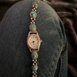 Women’s sterling silver and turquoise watch size small